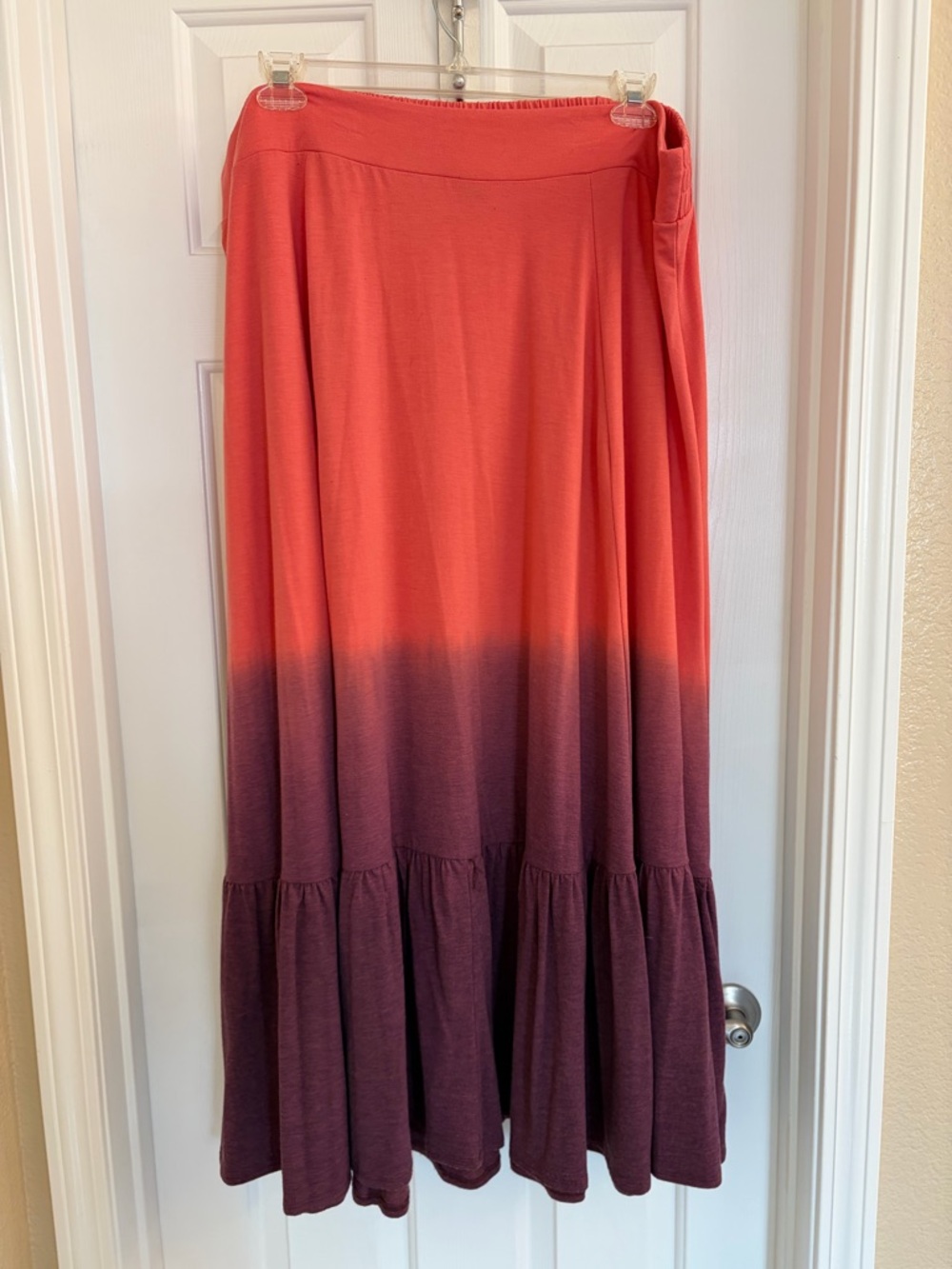 torrid Coral to Plum Ombre Tiered Maxi Skirt